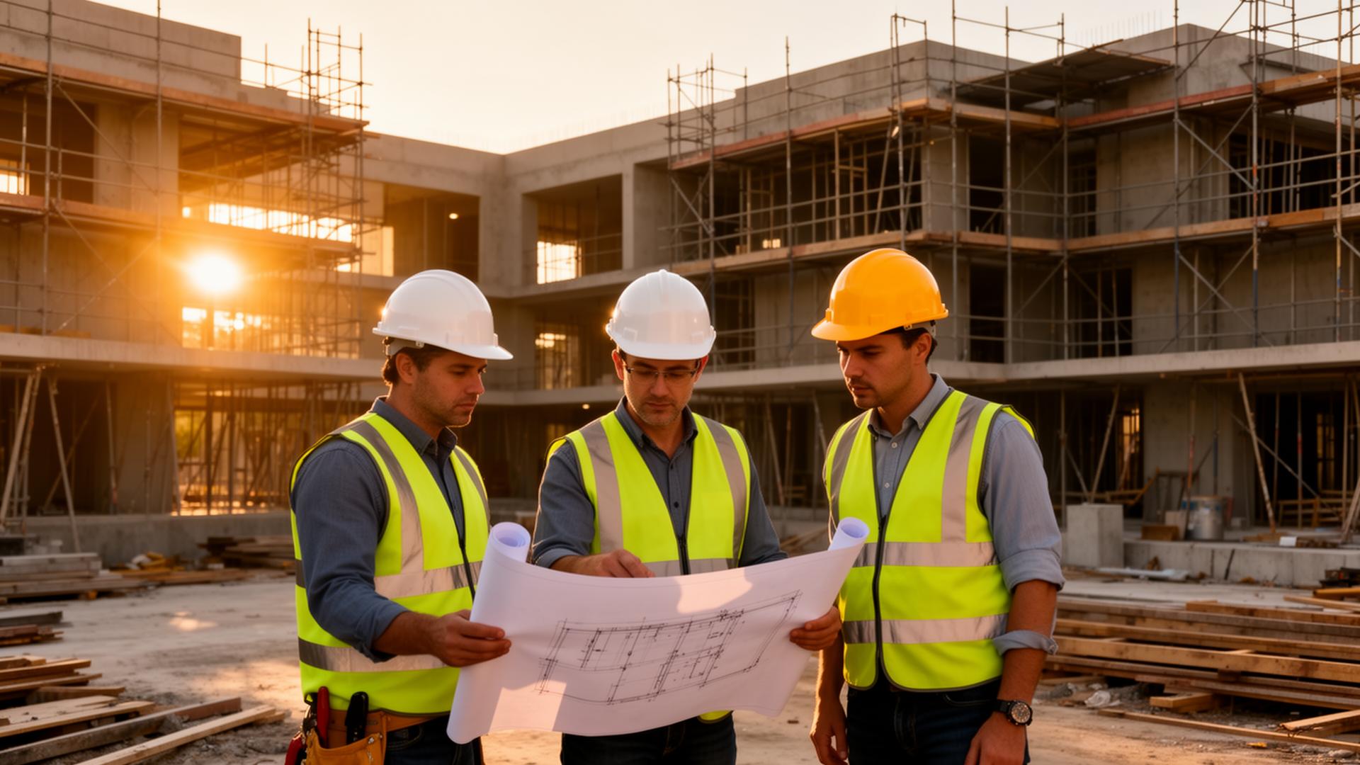 Equipe Ozer em obra de construção civil